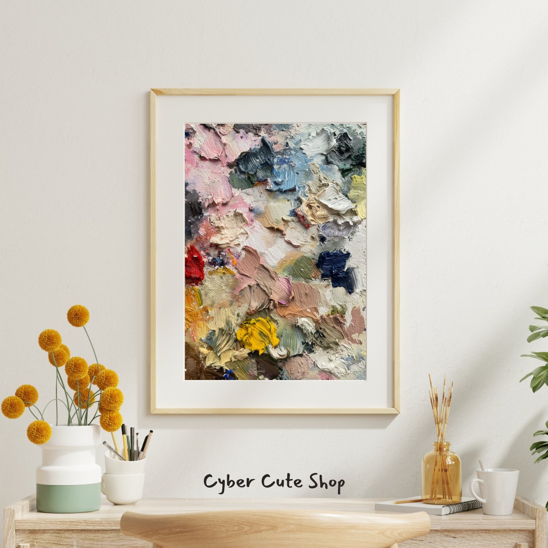 Vibrant Abstract Digital Art Printable - Palette of Passion Textured ...