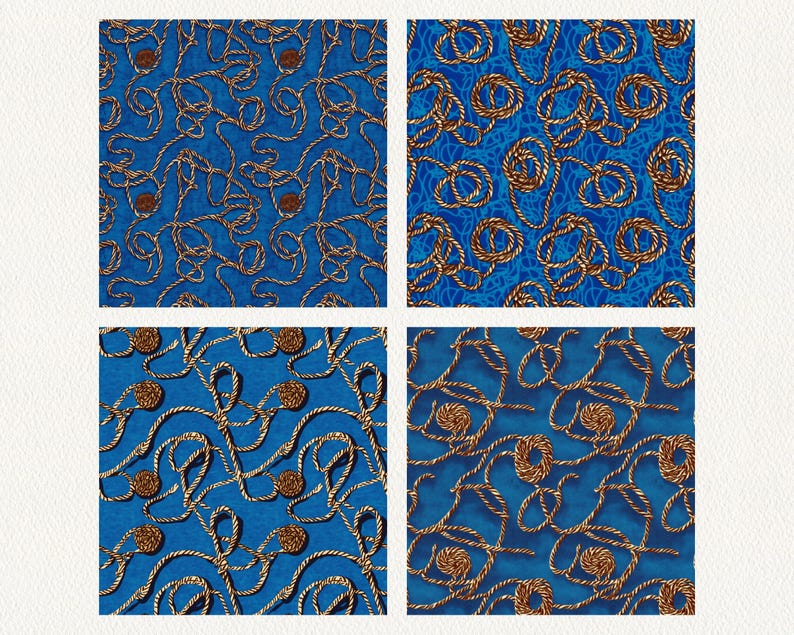 Cattle Drive Ropes Blue Pattern Seamless Digital Papers - Printable ...