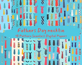 Fathers Day necktie Pattern Seamless Digital Papers - printable scrapbook paper png instant download commercial use 300dpi