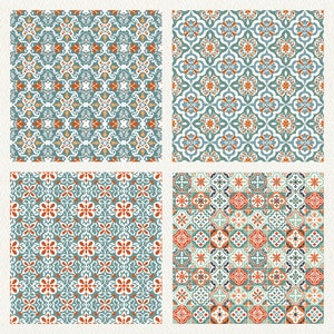 Portuguese Ceramic Tiles Pattern Seamless Digital Papers - printable scrapbook paper instant download, commercial use, 300dpi image 5