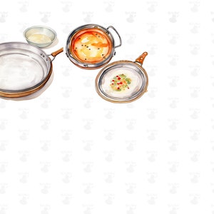 Clay Copper Cookware, Digital Printable Clip Art Graphics in PNG Format ...