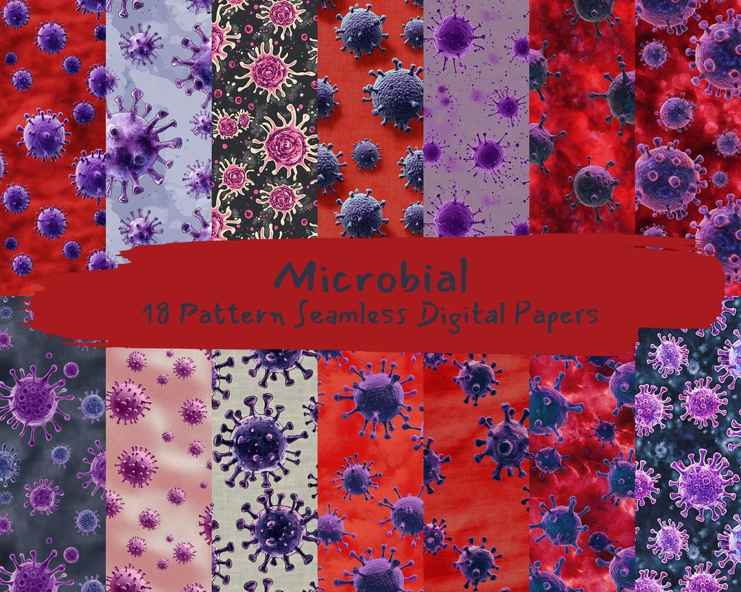 Microbial Pattern Seamless Digital Papers - Printable Scrapbook Paper ...