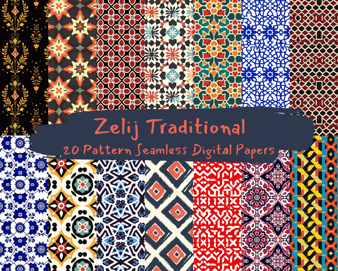 Zelij Traditional Pattern Seamless Digital Papers Printable Scrapbook Paper Instant Download for Commercial Use, 300dpi - Etsy Zelij Traditional Pattern Seamless Digital Papers Printable Scrapbook Paper Instant Download for Commercial Use, 300dpi - Etsy