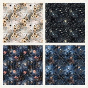 Starry Spider Webs Pattern Seamless Digital Papers - Printable ...
