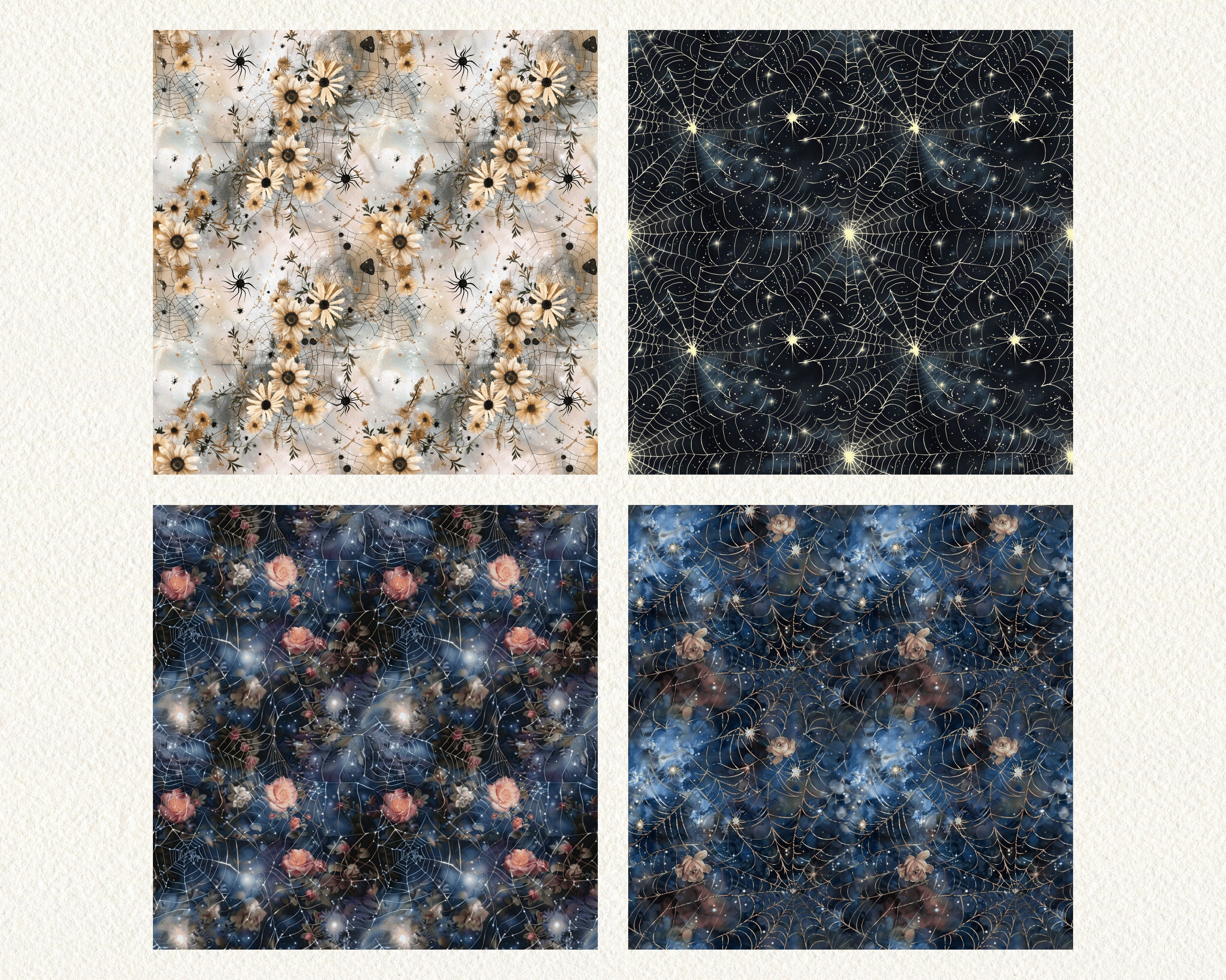 Starry Spider Webs Pattern Seamless Digital Papers - Printable ...