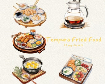 Tempura Fried Food, digital printable clip art graphics in PNG format transparent instant download for commercial use, Shrimp, Japanese Food