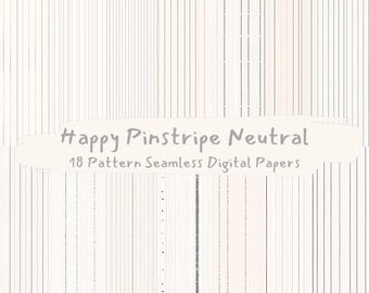 Gelukkig krijtstreep neutraal patroon naadloze digitale papers - afdrukbaar plakboekpapier png instant download commercieel gebruik 300 dpi