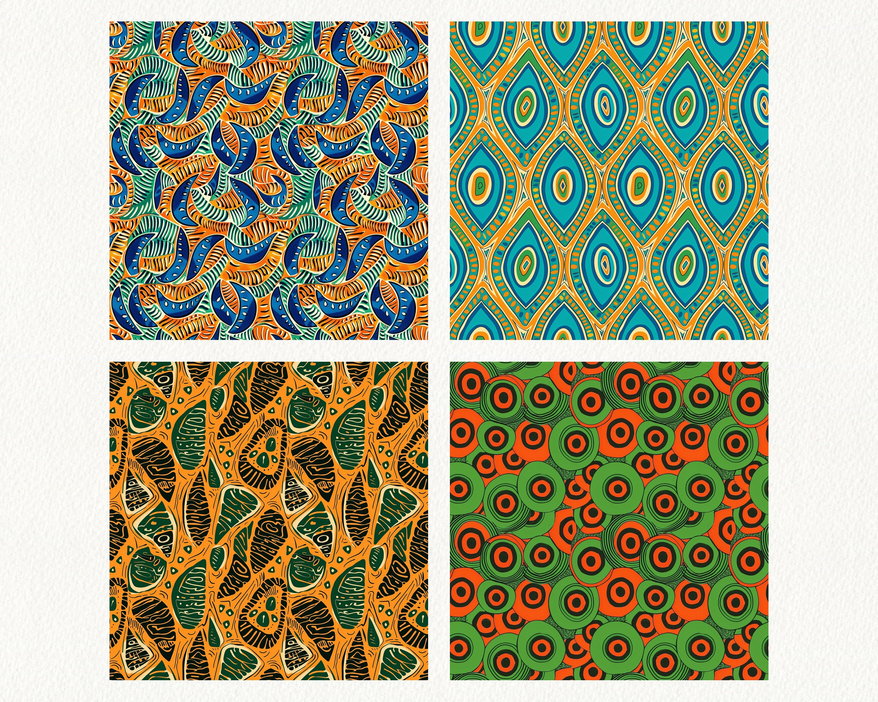 Two Color Patterns Kitenge Design Kitenge Pattern Seamless Digital Papers - Printable Scrapbook Paper ...
