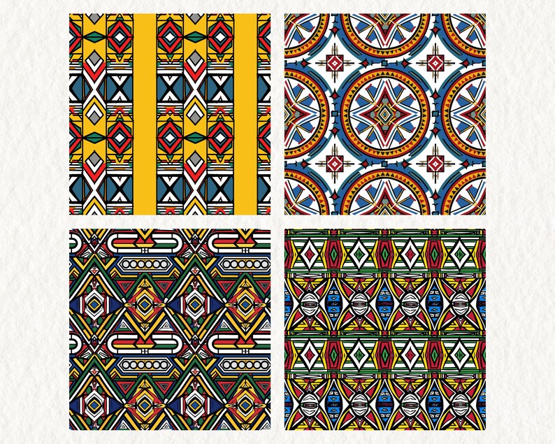 The Ndebele Shield Pattern Seamless Digital Papers - printable ...