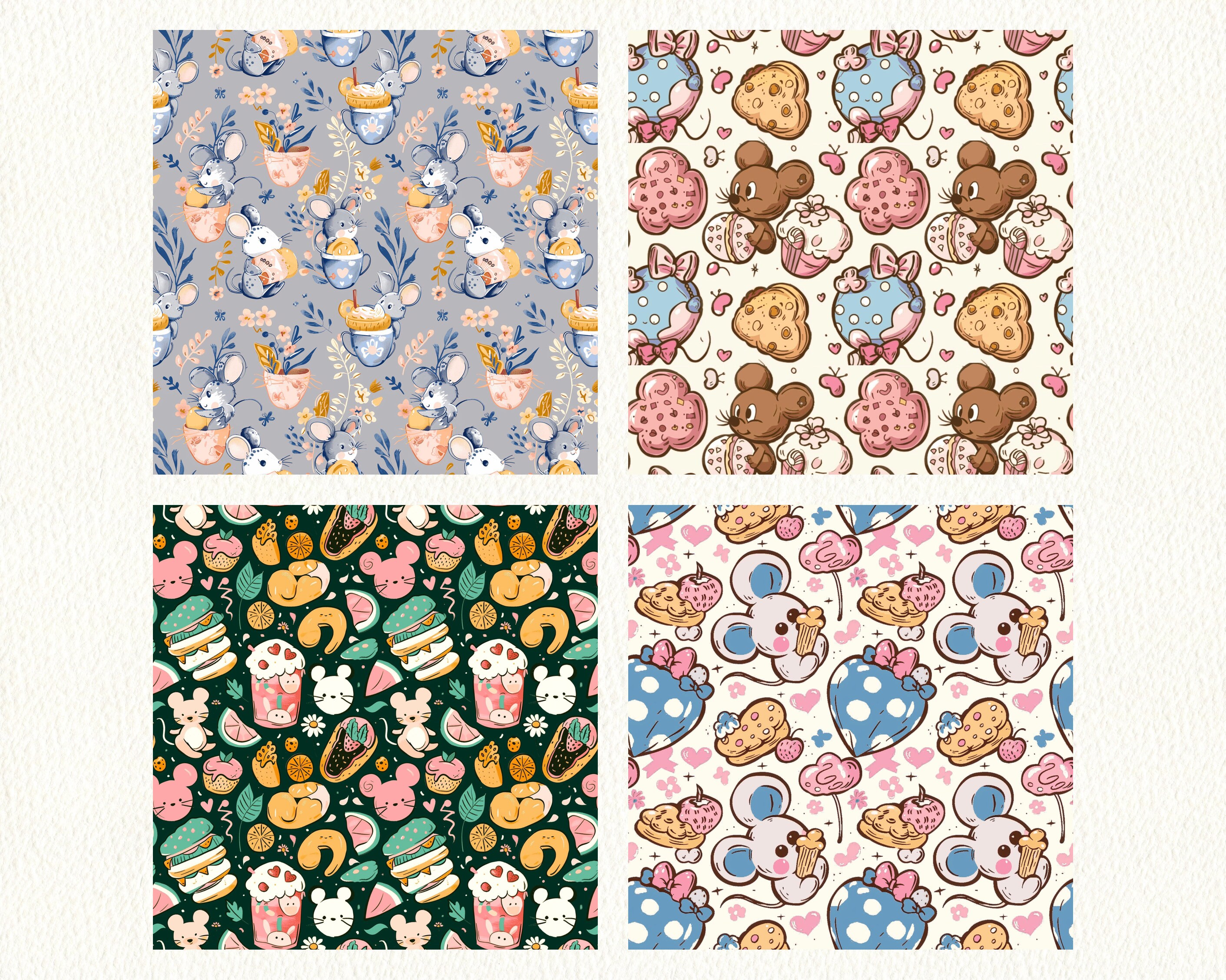Magical Mouse Pattern Seamless Digital Papers - Printable Scrapbook ...