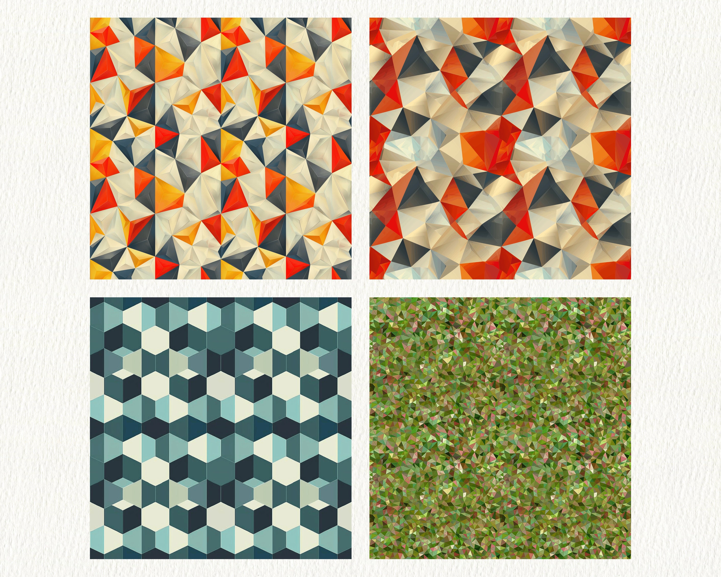 Geometric Polygon Pattern Seamless Digital Papers - Printable Scrapbook ...