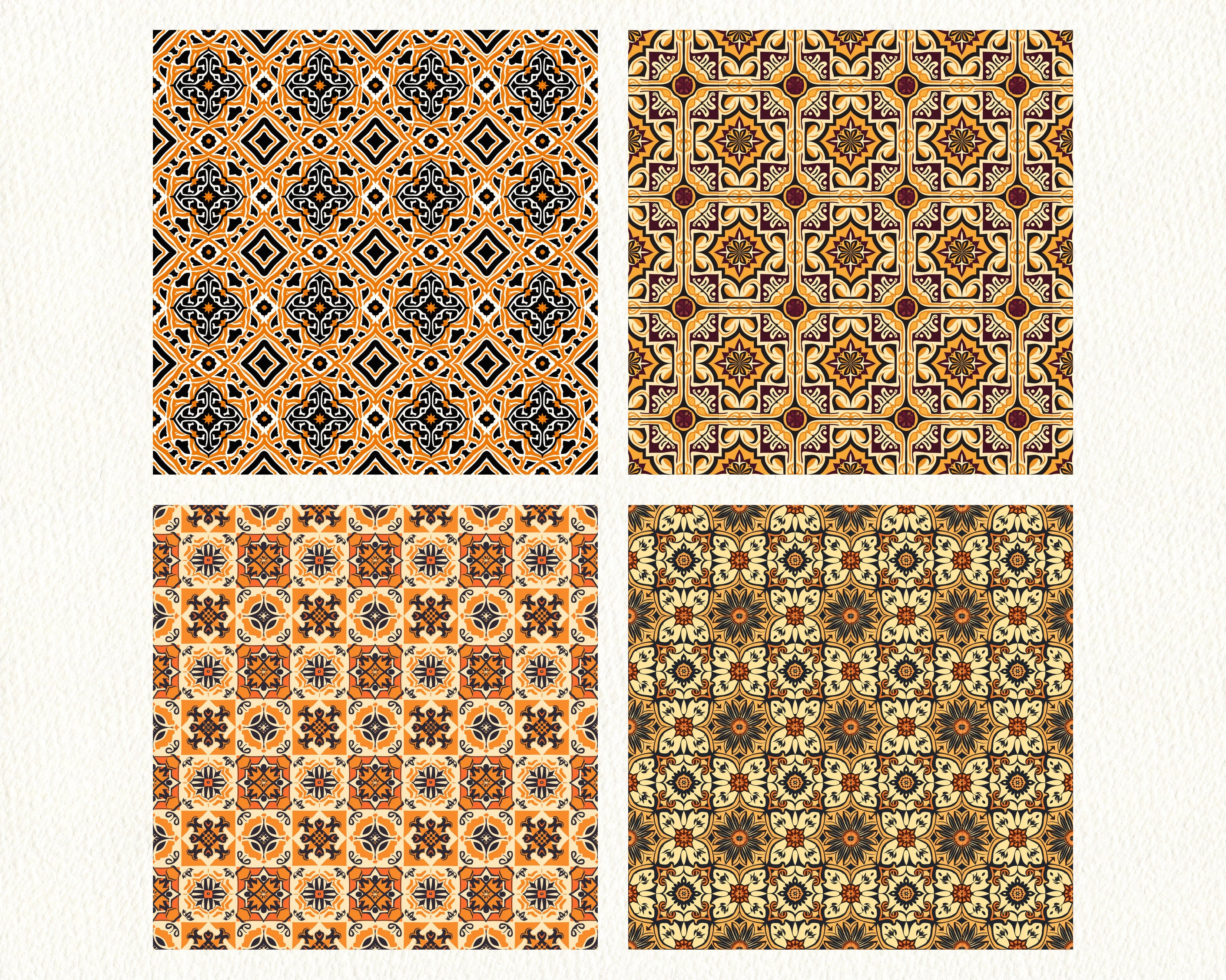 Ancient Tiles Pattern Seamless Digital Papers - Printable Scrapbook ...