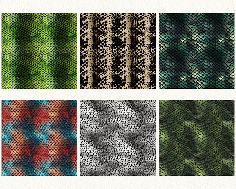 Snake Skin Print Digital Papers - Seamless Tile Patterns Printable ...