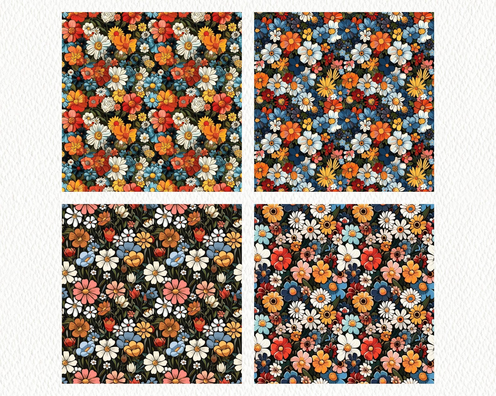 Murakami Patterns Ce_zanne Murakami Floral Pattern Seamless Digital Papers - Printable ...