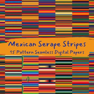 Mexican Serape Stripes Pattern Seamless Digital Papers - printable scrapbook paper png instant download commercial use 300dpi