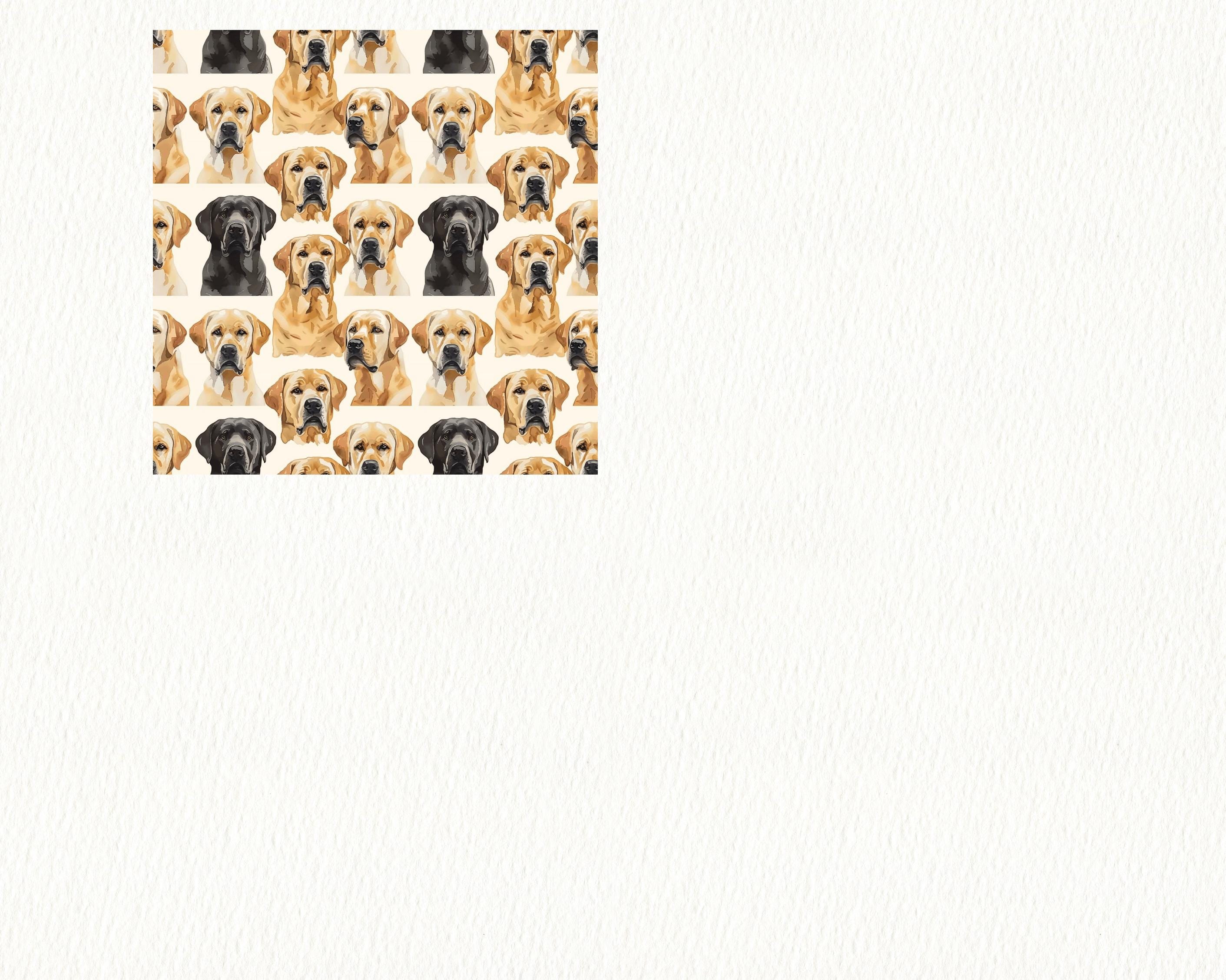 Labrador Pattern Printable Watercolor Labrador Dogs Pattern Seamless Digital Papers - Printable ...