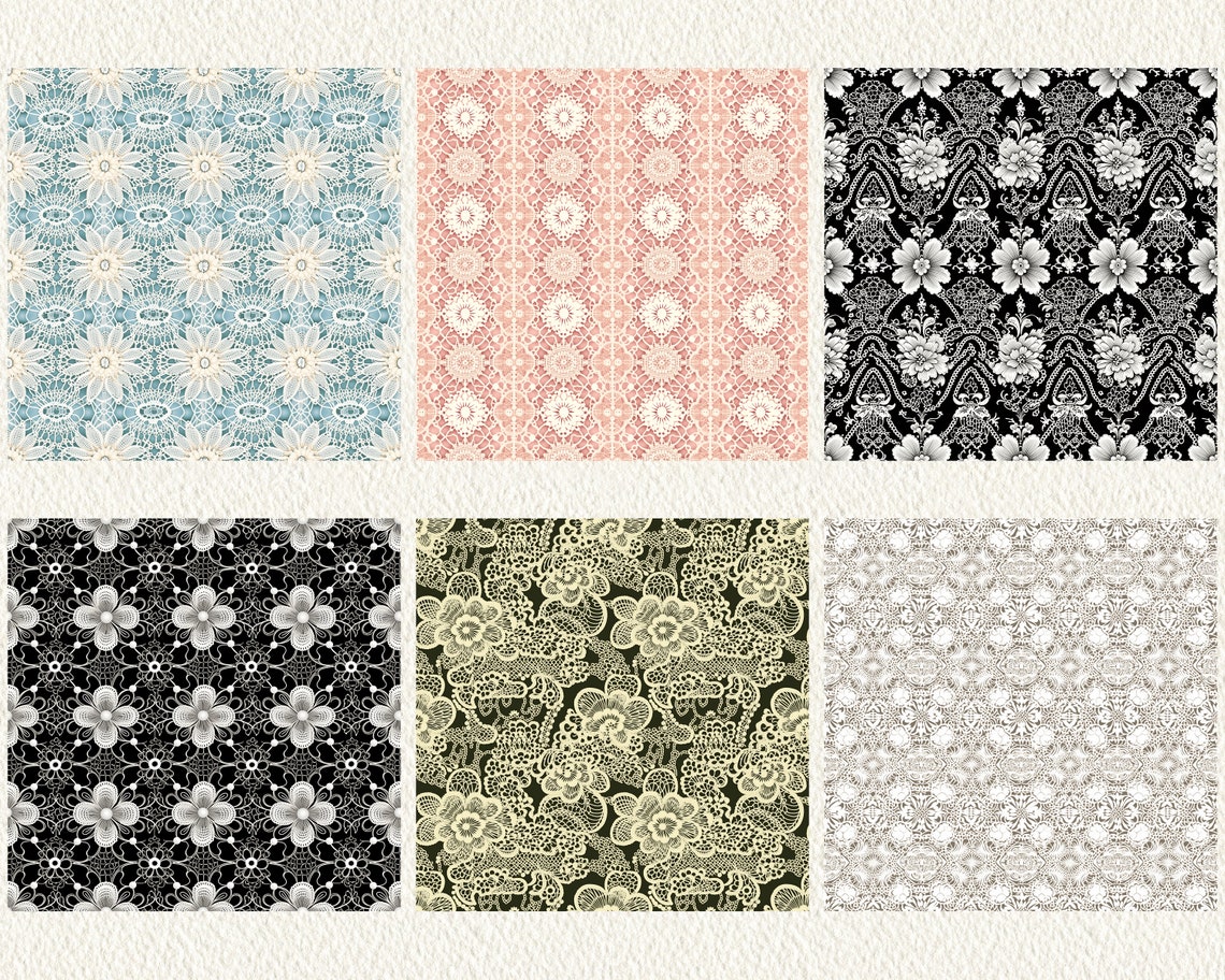 Vintage Lace Pattern Seamless Digital Papers Tile Patterns Printable ...