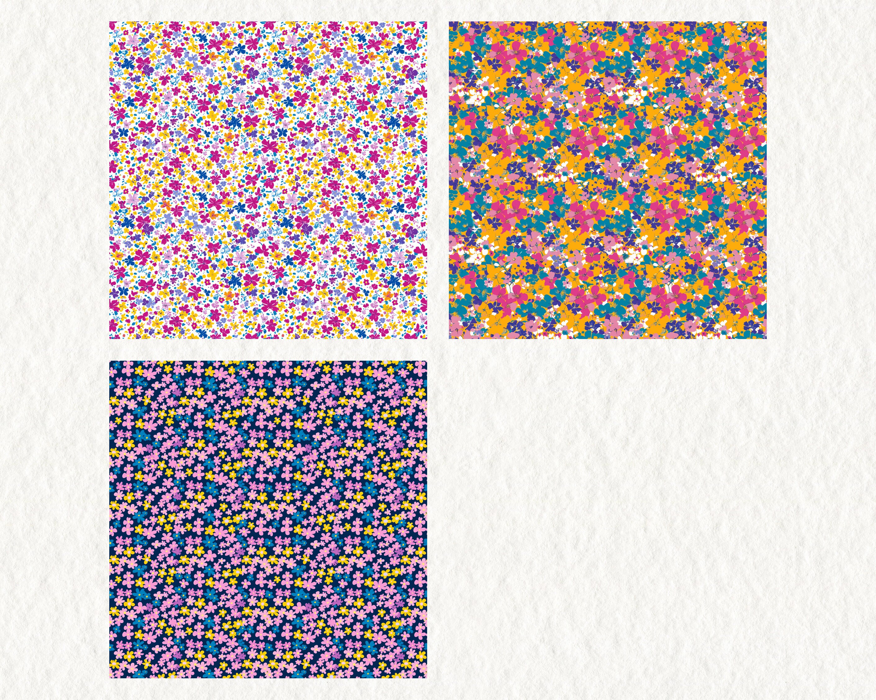 Ditsy Floral Pattern Seamless Digital Papers - Printable Scrapbook ...