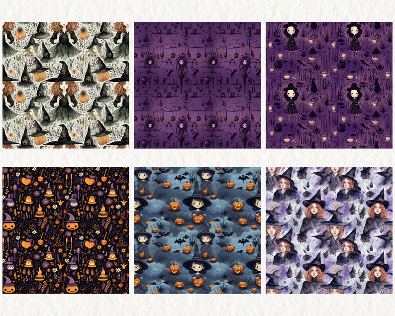Bewitched Pattern Seamless Digital Papers - Tile Patterns Printable ...
