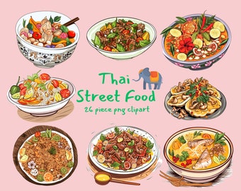 Thai Street Food, Curry, Delicious, digital clip art graphics in PNG format transparent instant download for commercial use, Poster, Menu