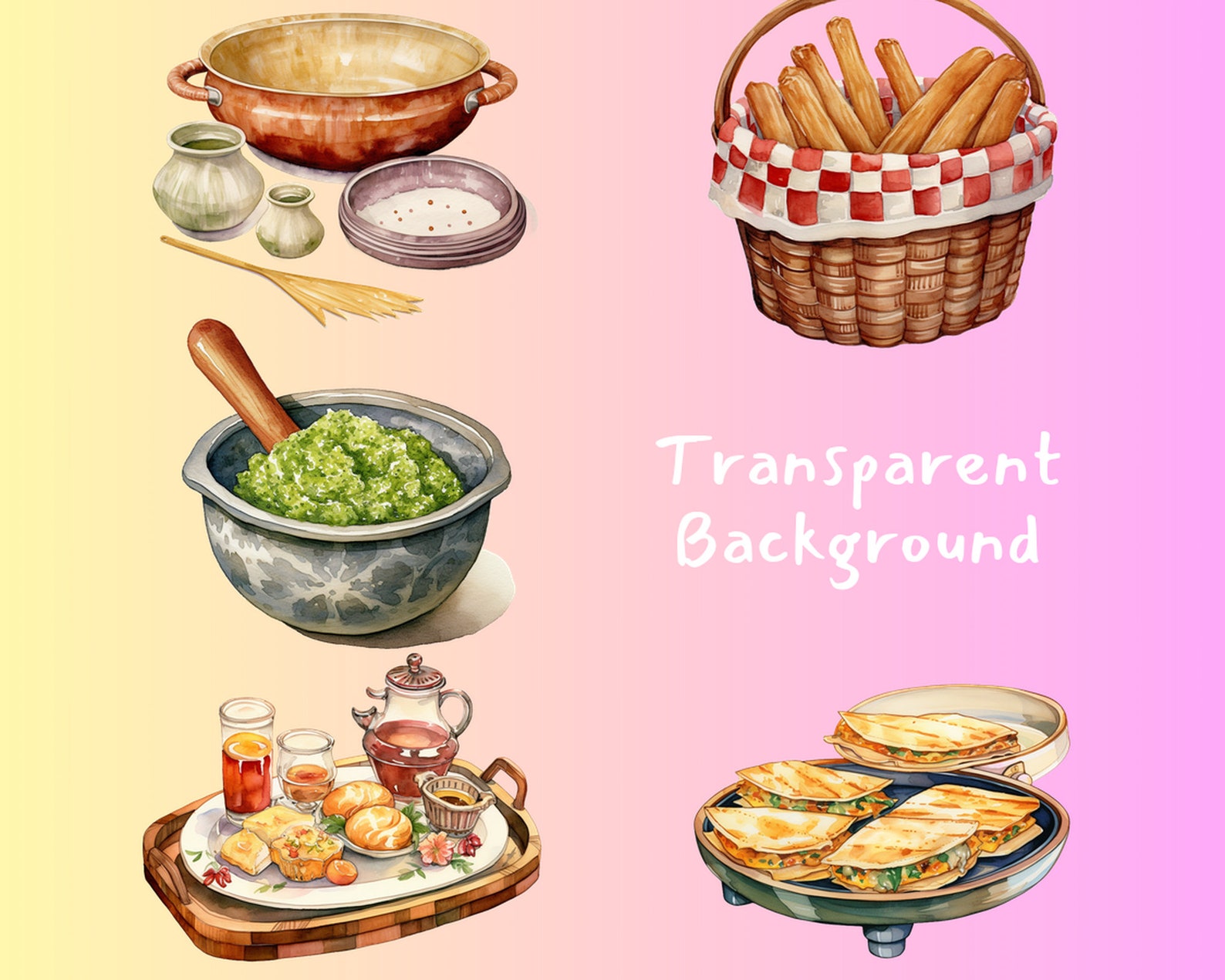 Mexican Cuisine Digital Printable Clipart Bundle in PNG Format ...