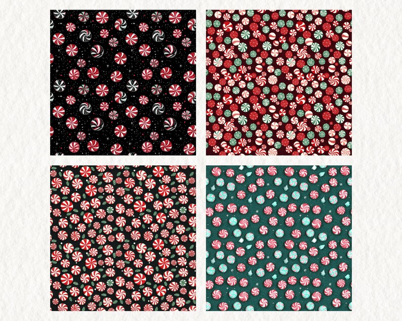 Peppermint Computer Paper Glitter Peppermint Christmas Pattern Seamless Digital Papers ...