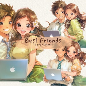 Best Friends printable clipart, png format, transparent background, instant download, commercial use, 300dpi