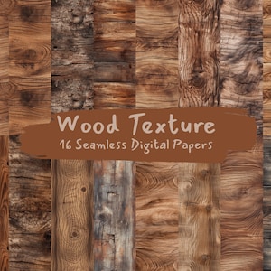 Wood Texture Pattern Seamless Digital Papers - tile patterns printable scrapbook paper instant download for commercial use, 300dpi