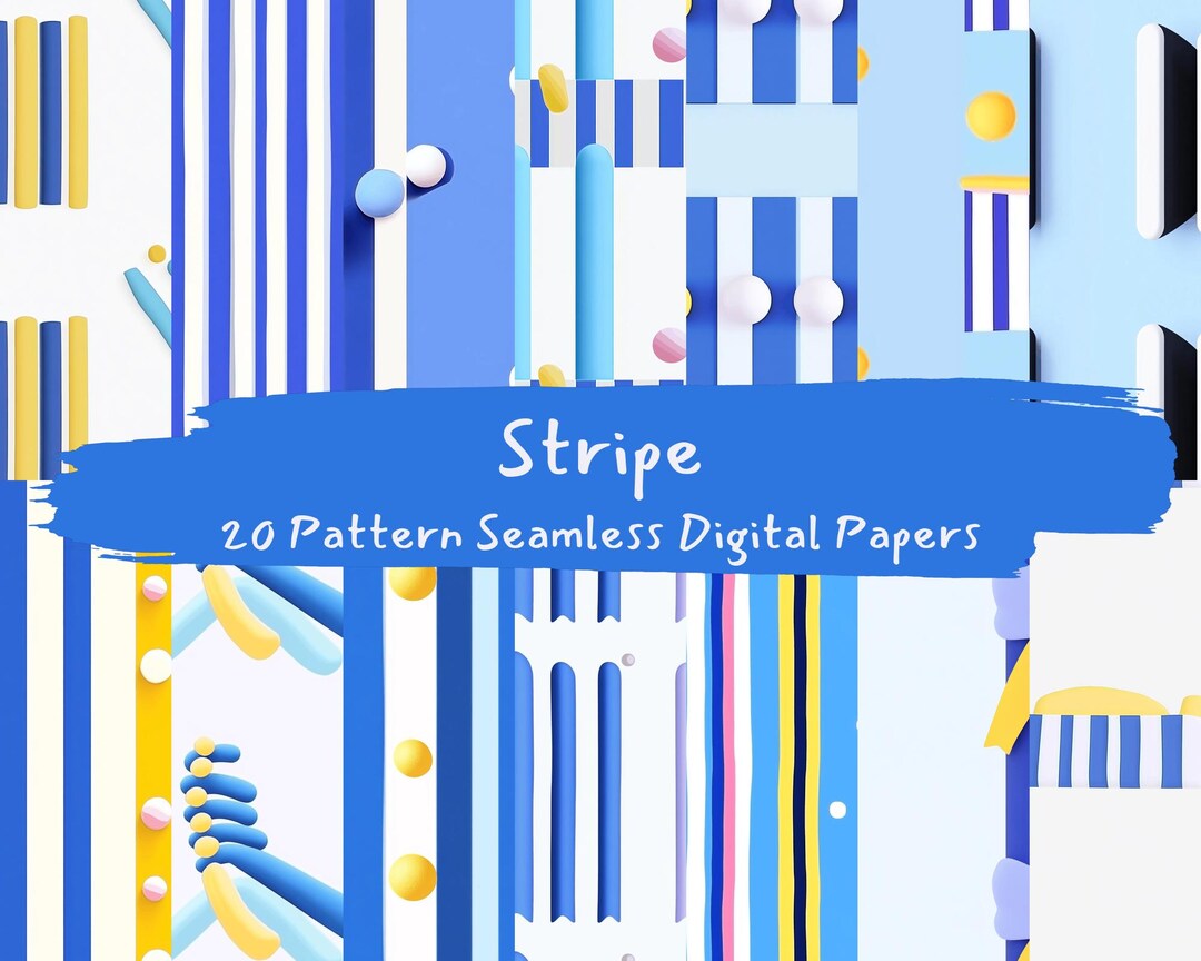 Stripe Pattern Seamless Digital Papers - Printable Scrapbook Paper Png ...