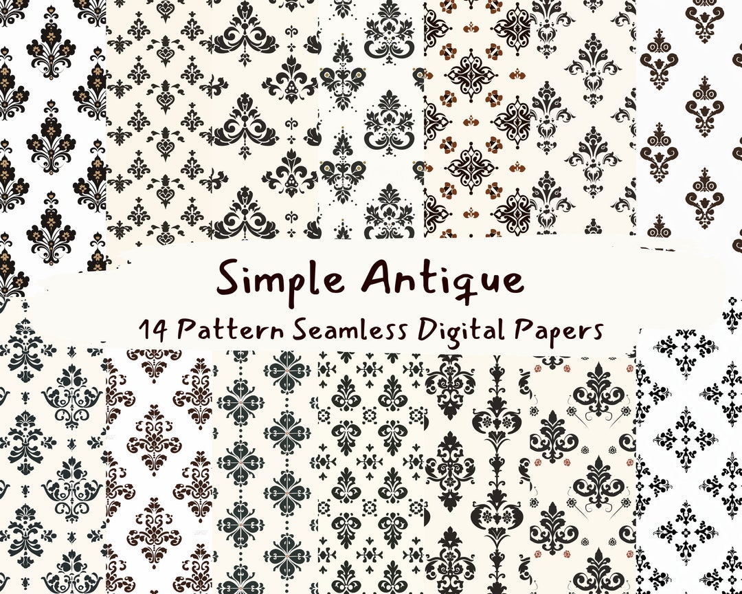 Simple Antique Pattern Seamless Digital Papers - Printable Scrapbook ...