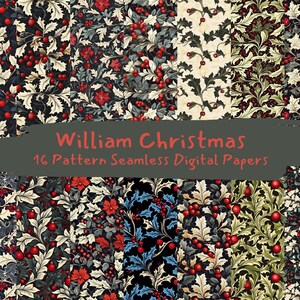 William Weihnachten Muster nahtlose digitale Papiere - printable Scrapbook Papier png sofortiger Download kommerzielle Nutzung 300dpi