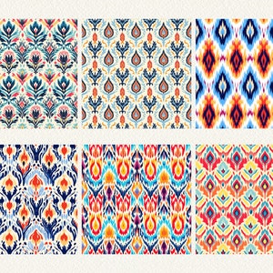 Ikat Pattern Seamless Digital Papers - Tile Patterns Printable Paper ...