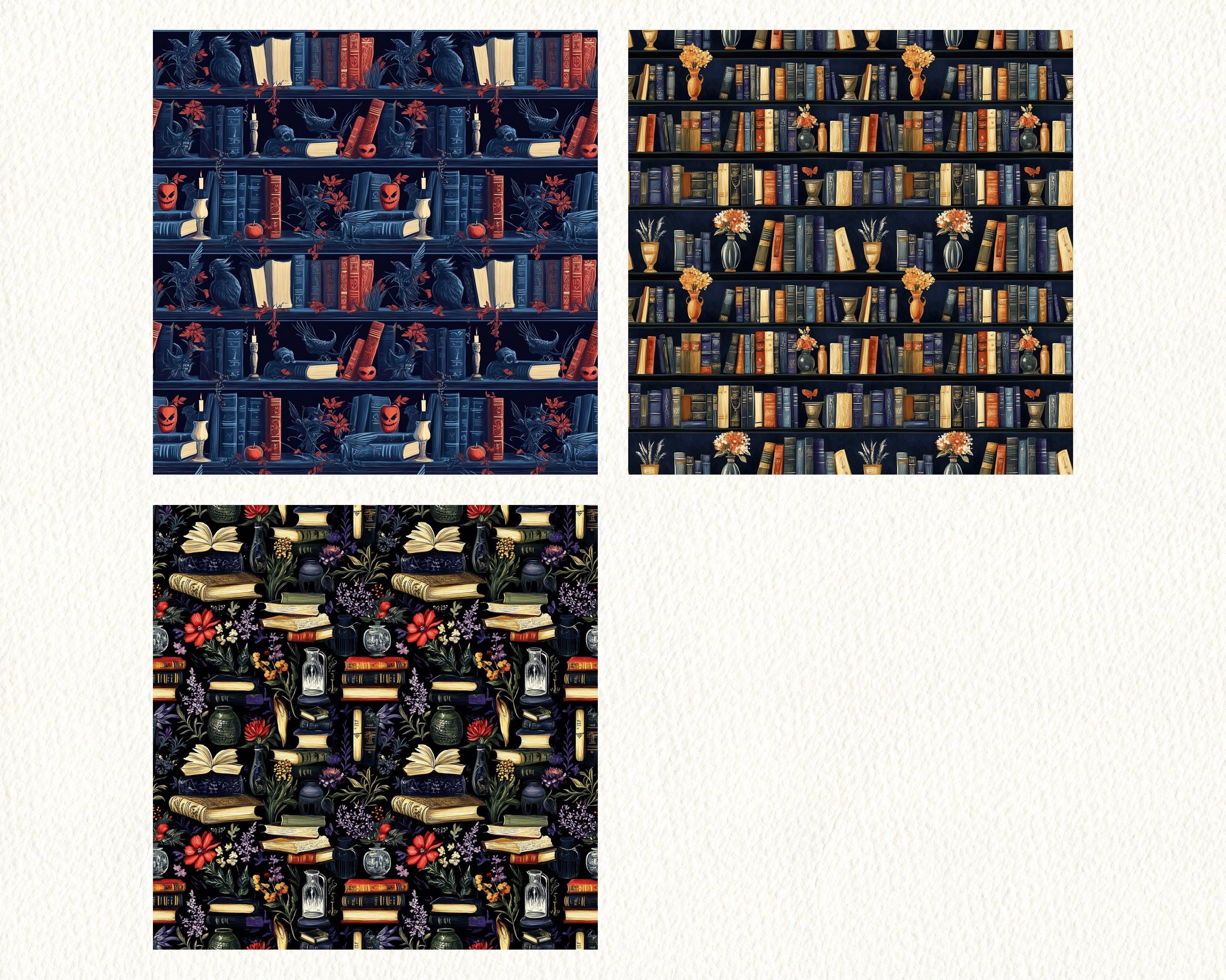 Witches Library Repeat Pattern Seamless Digital Papers - Printable ...