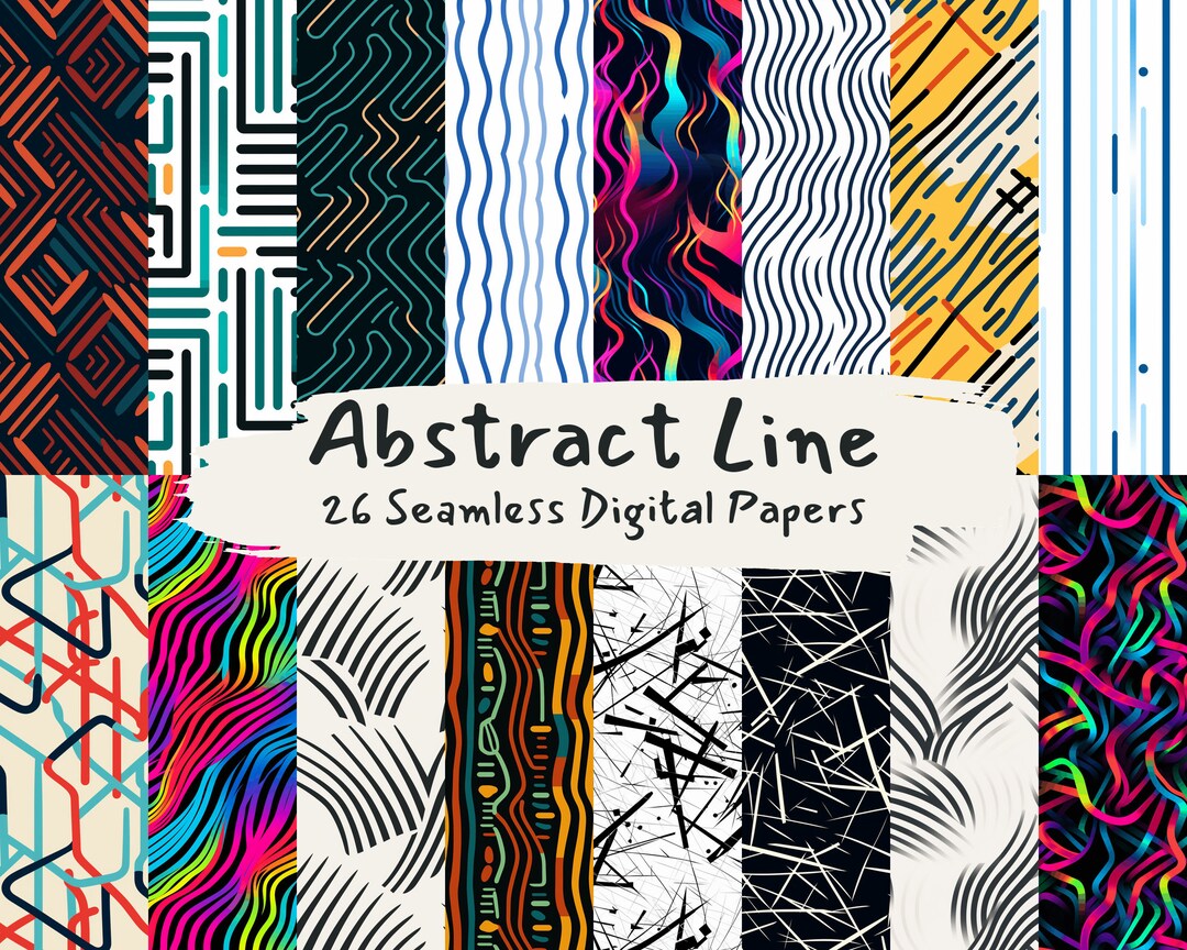 Abstract Line Pattern Seamless Digital Papers - Tile Patterns Printable ...