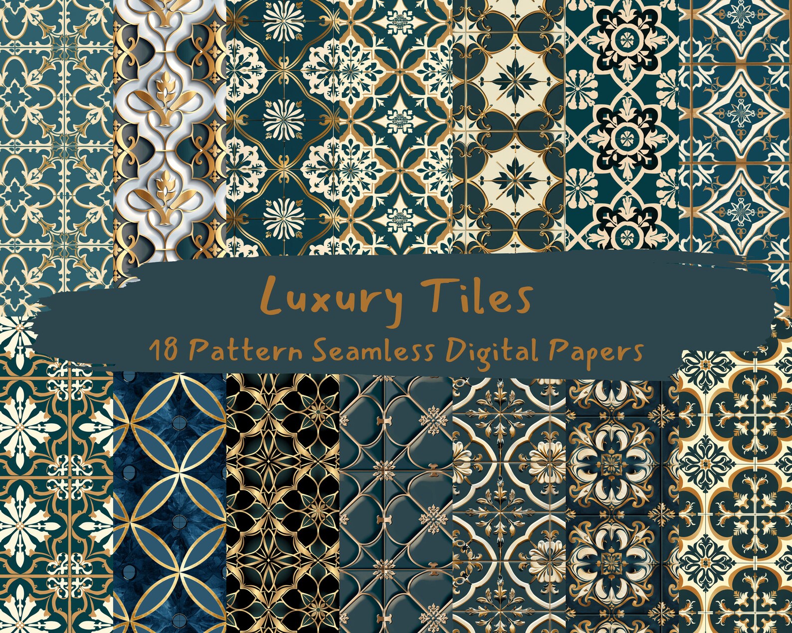 Tile Model Paper Luxury Tiles Pattern Seamless Digital Papers - Printable Scrapbook ...