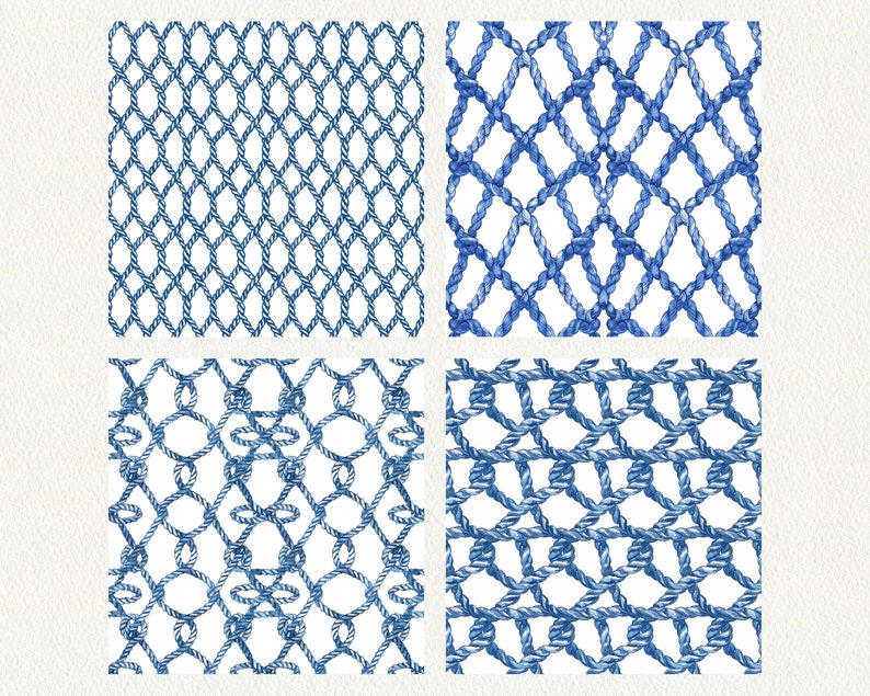 Blue Rope Knot Pattern Seamless Digital Papers - Printable Scrapbook ...