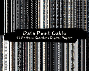 Data Point Cable Pattern Seamless Digital Papers - printable scrapbook paper png instant download commercial use 300dpi