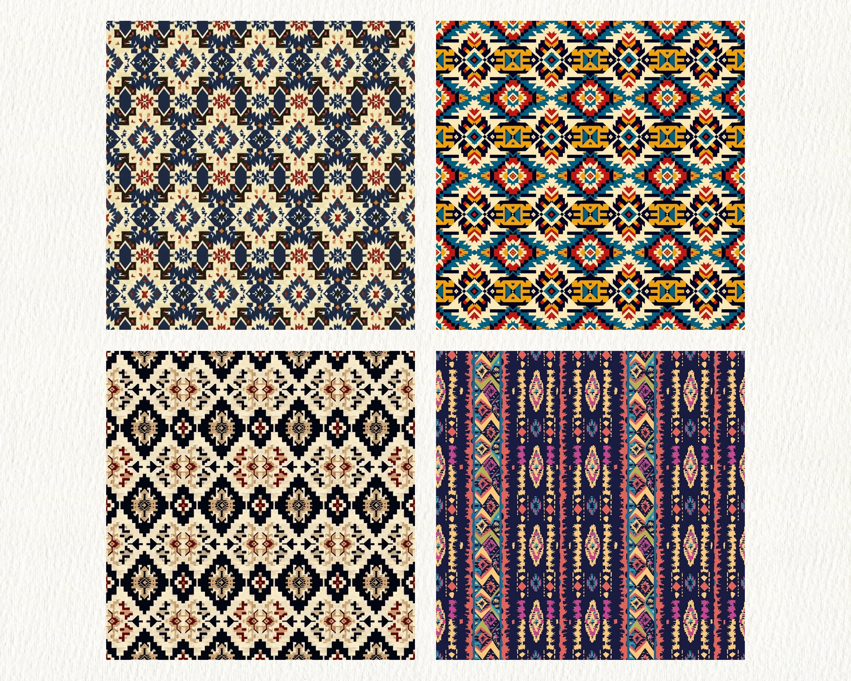 Aztec Geometric Pattern Seamless Digital Papers - Printable Scrapbook ...