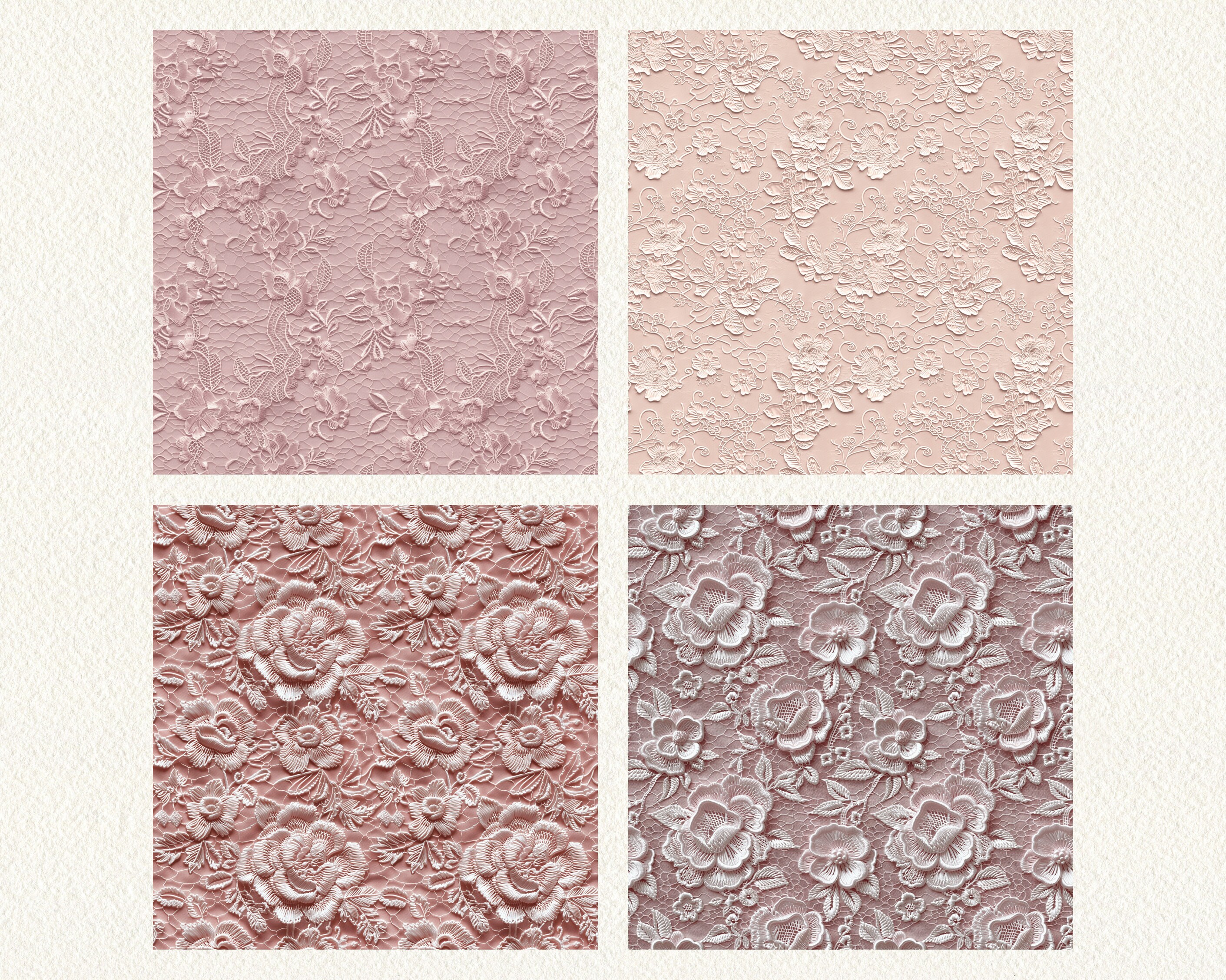 Dusty Rose Lace Pattern Seamless Digital Papers - Printable Scrapbook ...