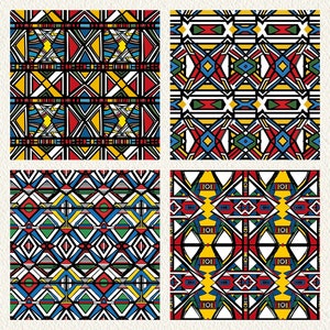 Ndebele Shield Pattern Seamless Digital Papers - Printable Scrapbook ...