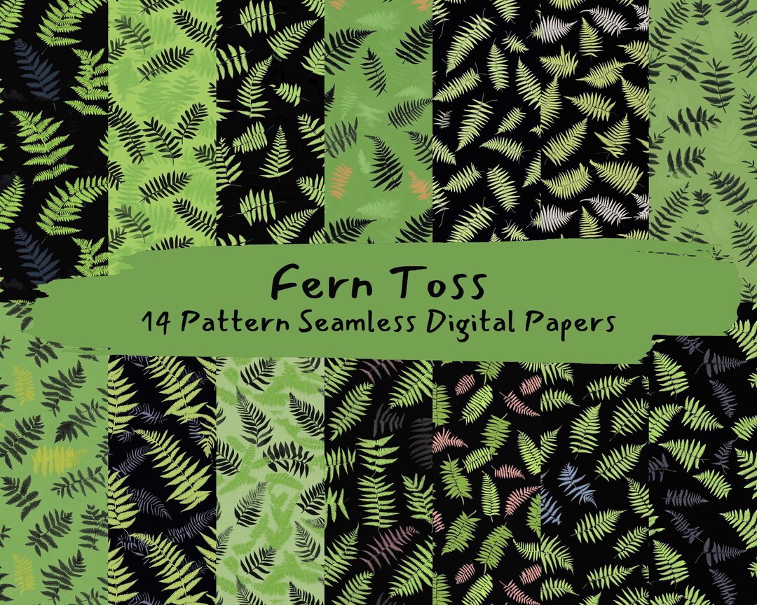 Toss Pattern Fern Toss Pattern Seamless Digital Papers - Printable Scrapbook Paper ...