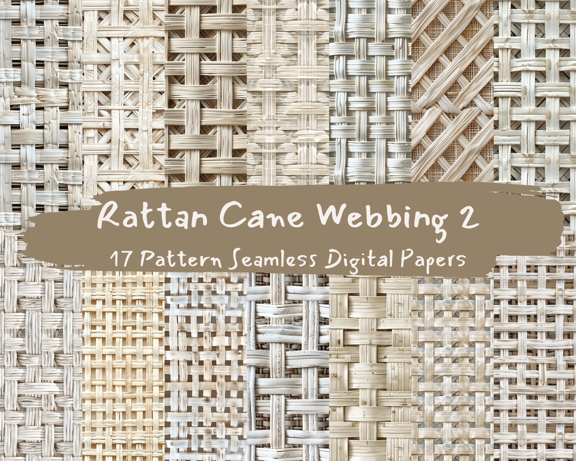 Rattan Cane bing Pattern Seamless Digital Papers Printable Scrapbook