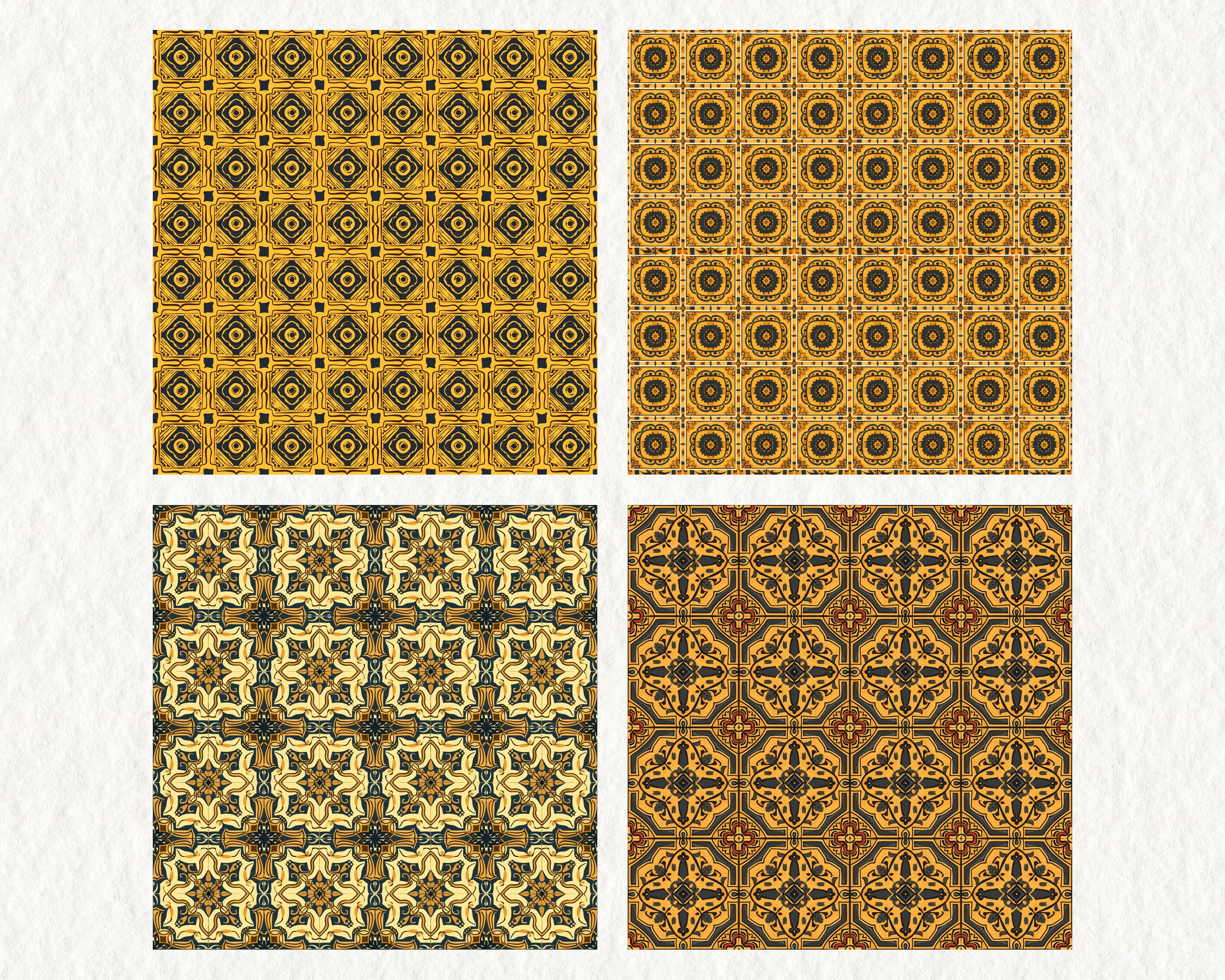 Ancient Tiles Pattern Seamless Digital Papers - Printable Scrapbook ...