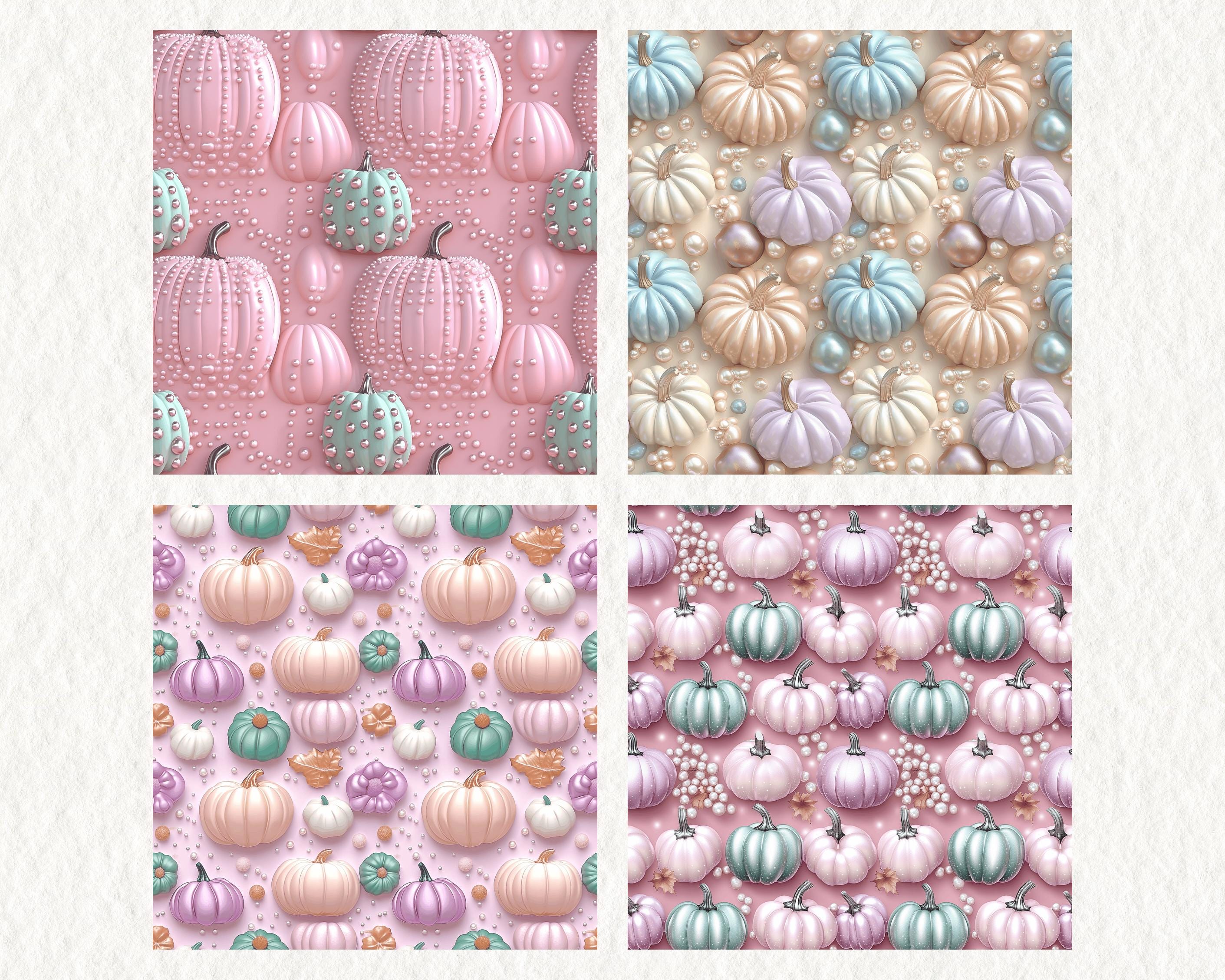 Pastel Pearl Pumpkins Pattern Seamless Digital Papers - Printable ...