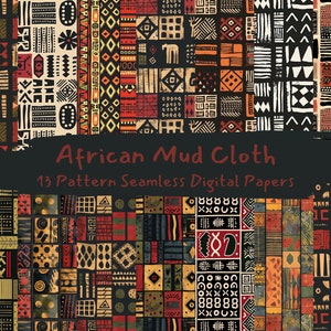 Afrikanische Schlamm Tuch Muster nahtlose digitale Papiere - printable Scrapbook Papier Sofort-Download, kommerzielle Nutzung, 300dpi