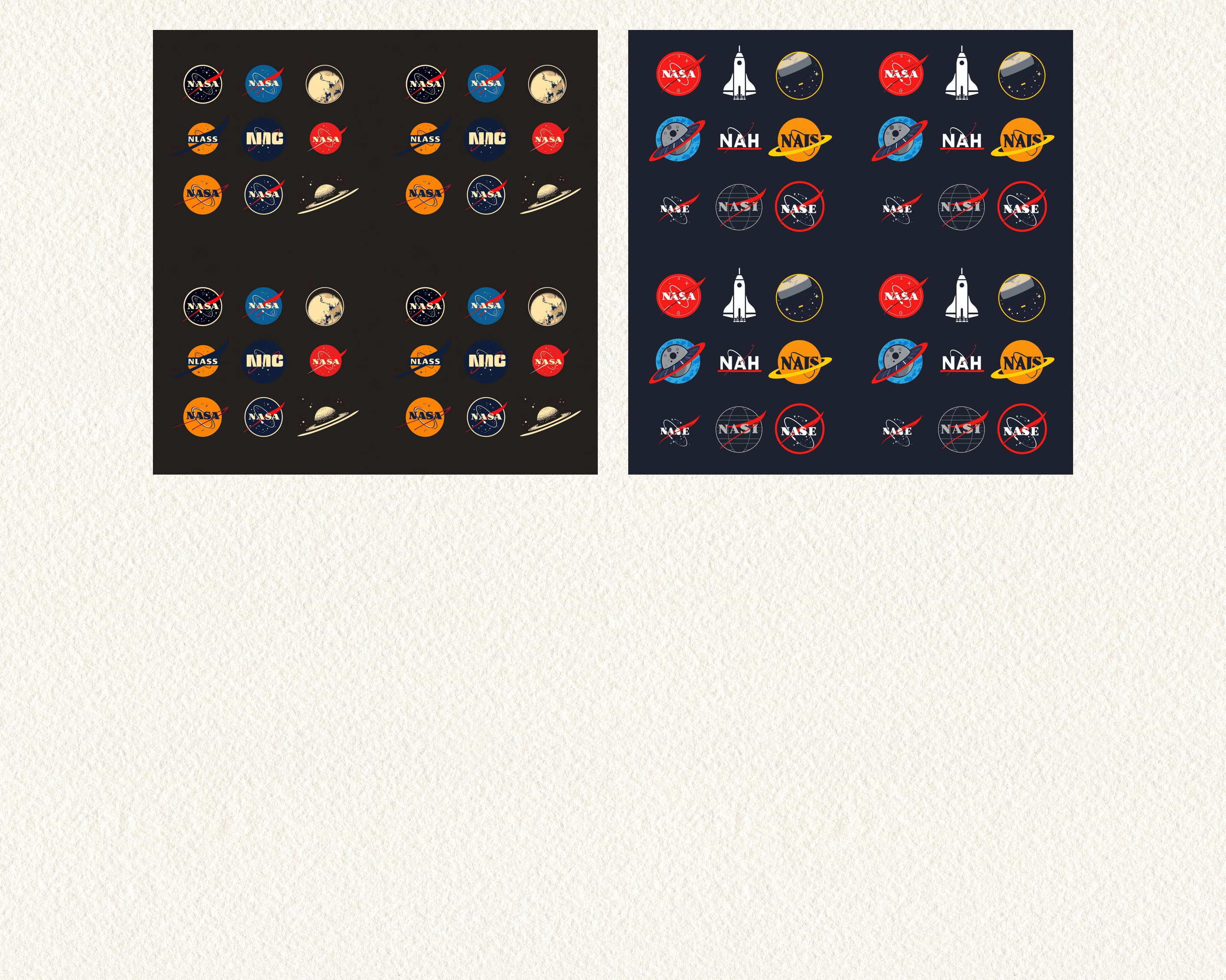 NASA Logos Pattern Seamless Digital Papers - Printable Scrapbook Paper ...