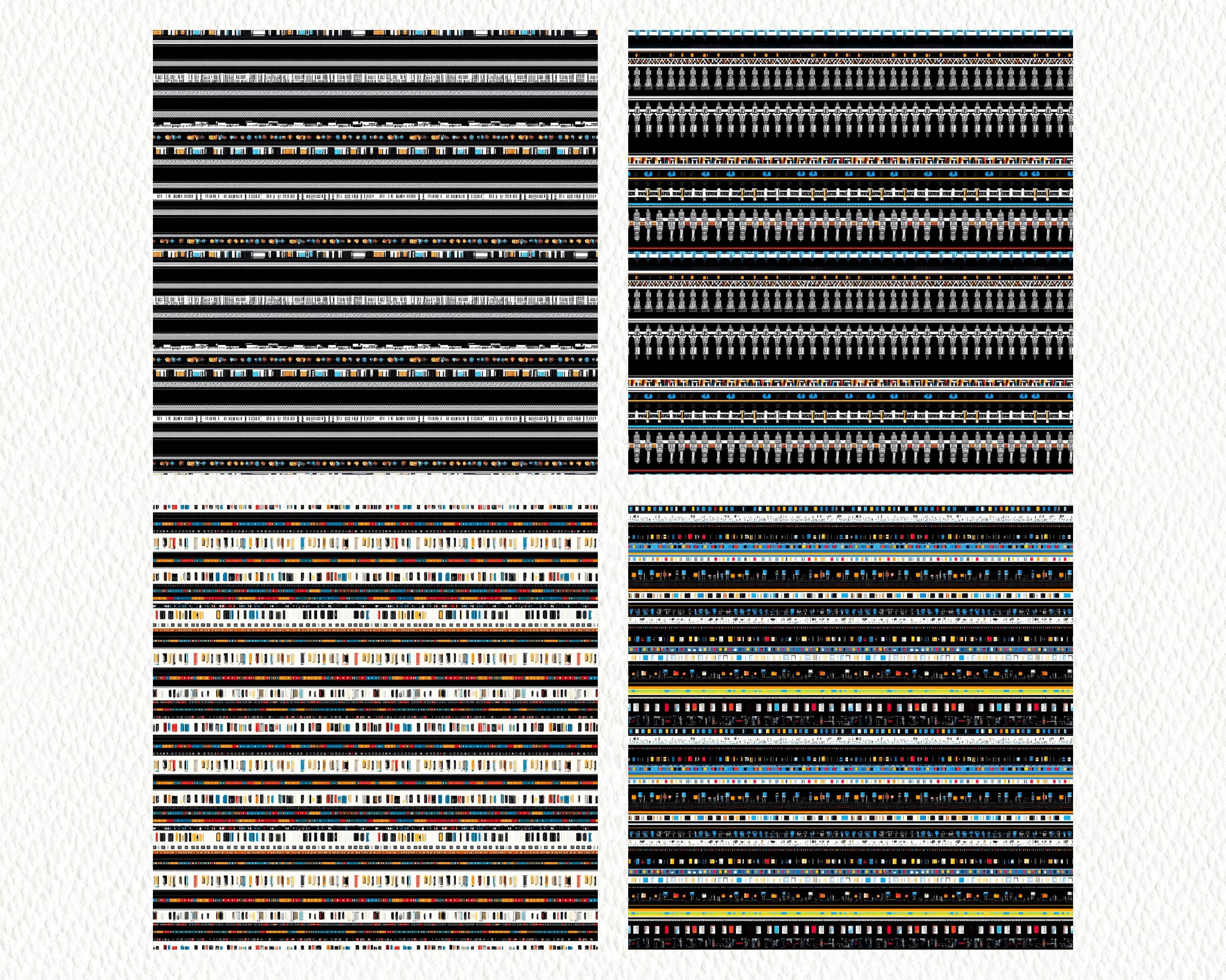 Computer Cable Border Pattern Seamless Digital Papers - Printable ...