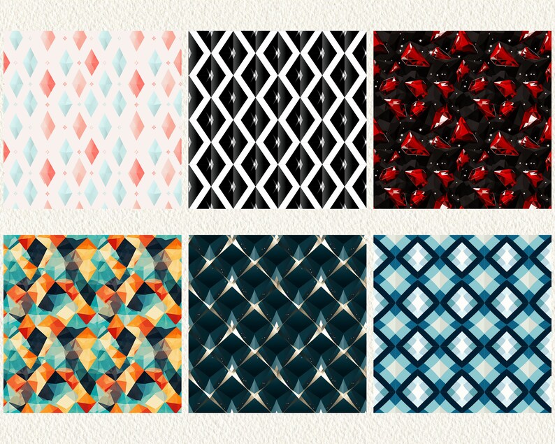 Diamond Pattern Digital Papers - Seamless Tile Patterns Printable Paper ...
