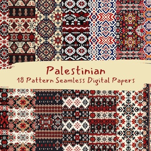 Palestinian Pattern Seamless Digital Papers - printable scrapbook paper png instant download commercial use 300dpi