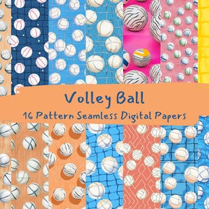 Volley Ball Pattern Seamless Digital Papers - printable scrapbook paper png instant download commercial use 300dpi